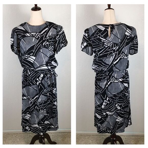 Vintage Dresses & Skirts - Vintage 80’s Lady Carol geometric print dress 8*
